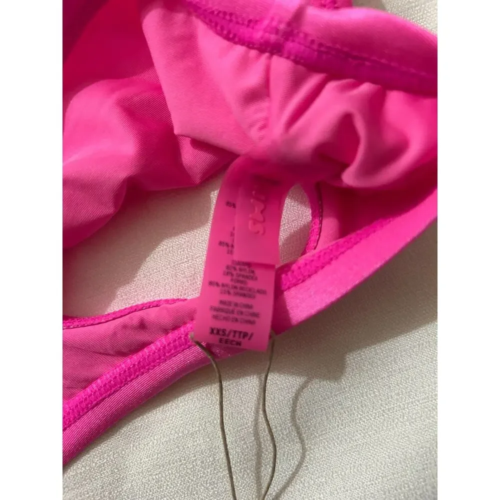Skims NWT Shine Scoop Neck Bikini Top Taffy Size XXS